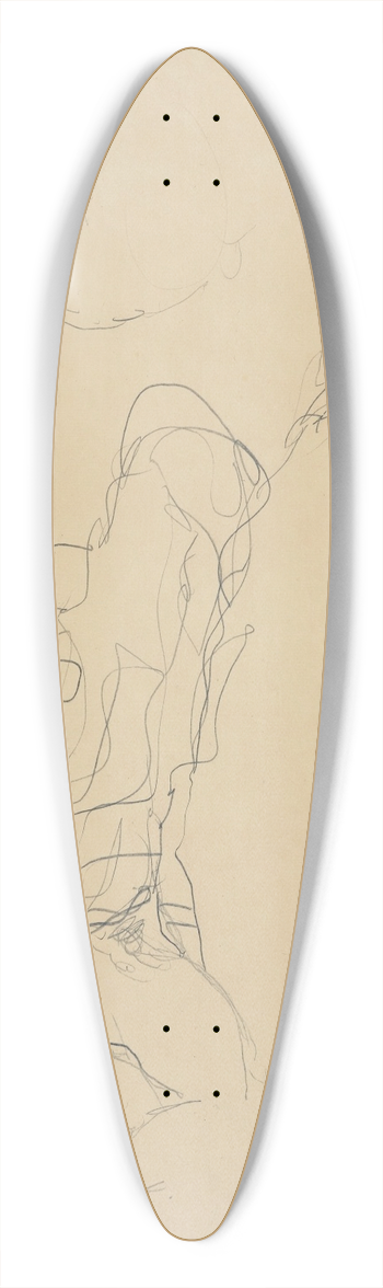 Gustav Klimt - Liegender Halbakt nach links 39.3 inch art pintail longboard deck