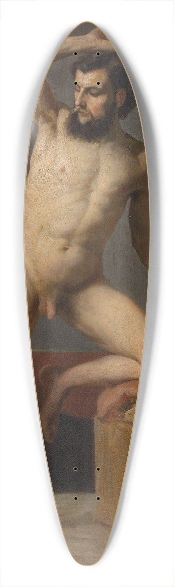 Gustav Klimt - Male act 39.3 inch art pintail longboard deck