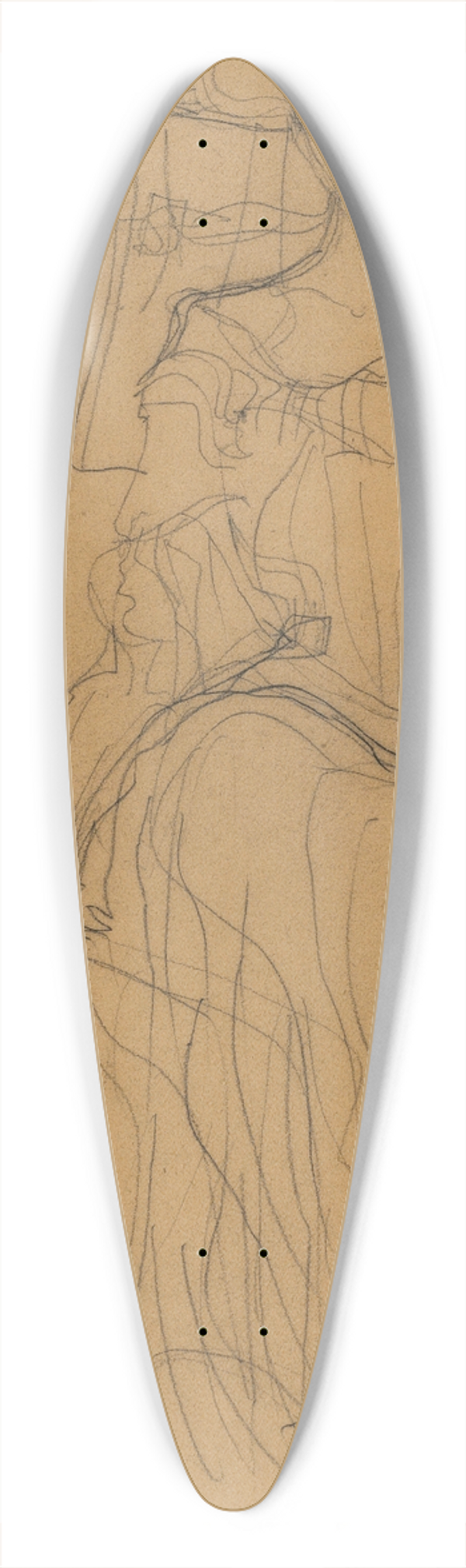 Gustav Klimt - Sitzend von vorne 39.3 inch art pintail longboard deck