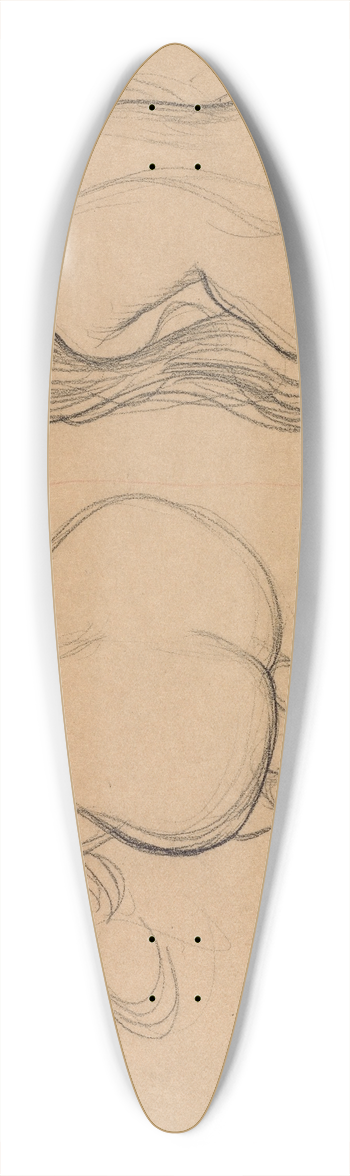 Gustav Klimt - Two Studies of a Seated Nude with Long Hair 39.3 inch art pintail longboard deck