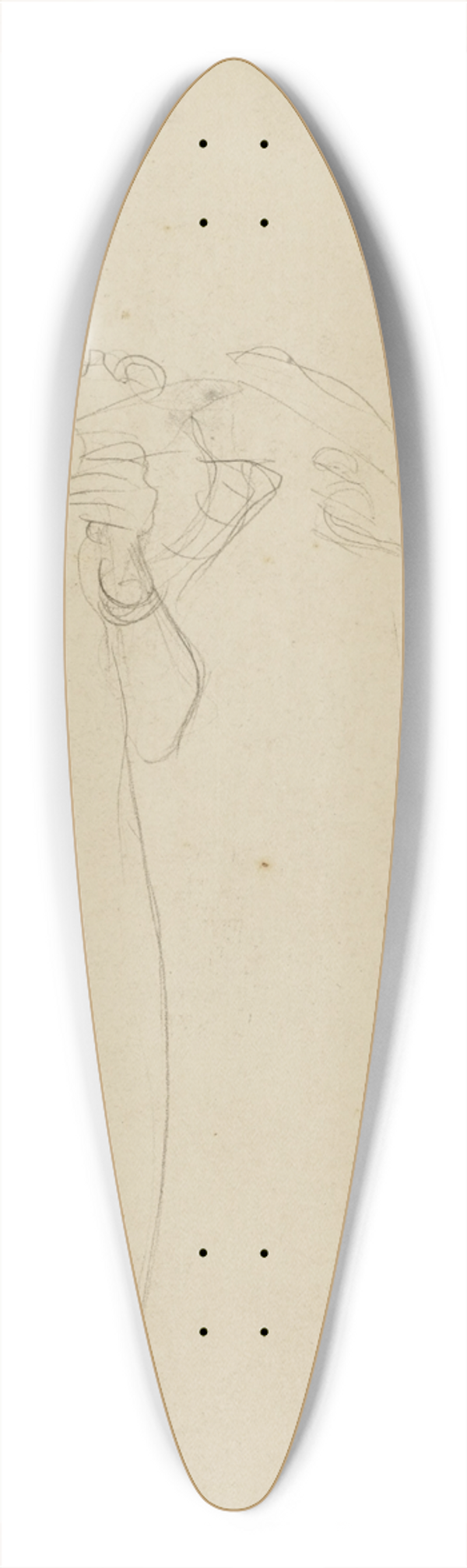 Gustav Klimt - Zwei Studien nach singenden Mdchen (Two Studies of a Singing Girl) 39.3 inch art pintail longboard deck