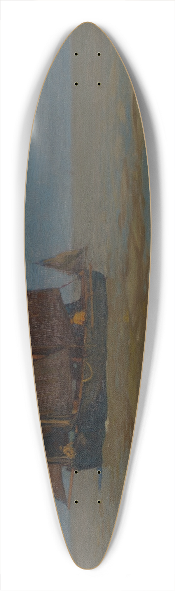 Gustav Schnleber - Fischerboote bei La Panne 39.3 inch art pintail longboard deck