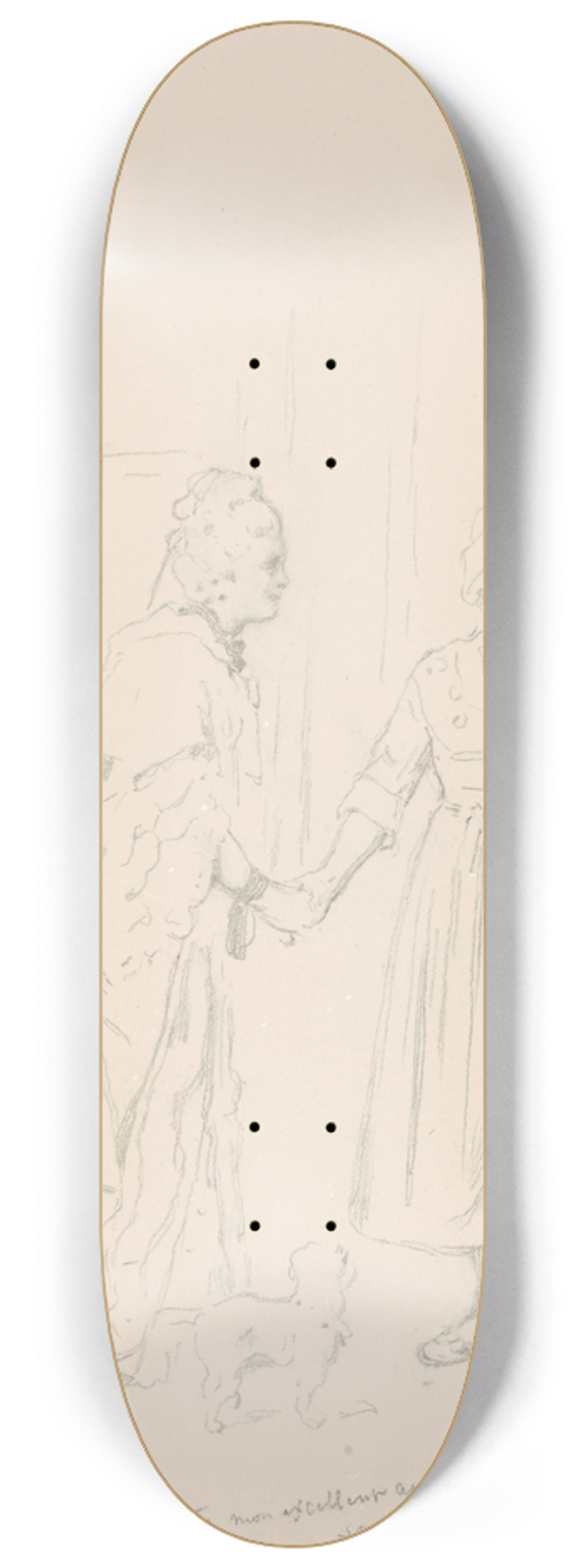 Charles Baugniet - Genre Scene 8.25 inch art skate deck