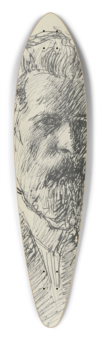 Gustav Schraegle - Self-portrait 39.3 inch art pintail longboard deck