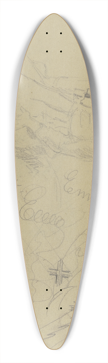 Gustav Schraegle - Studienblatt; Sitzendes Mdchen mit abgewandtem Kopf, Blattornament 39.3 inch art pintail longboard deck