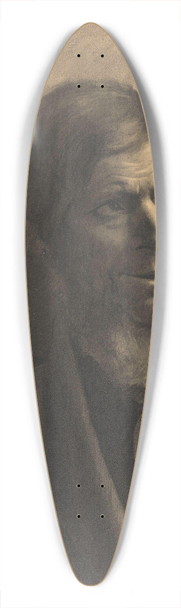 Gustav Wentzel - Bearded Man 39.3 inch art pintail longboard deck