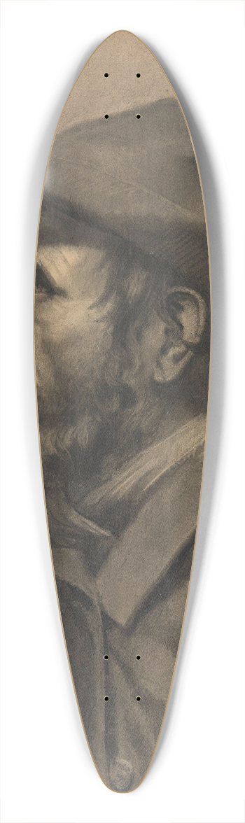 Gustav Wentzel - Bearded Man with Hat 39.3 inch art pintail longboard deck