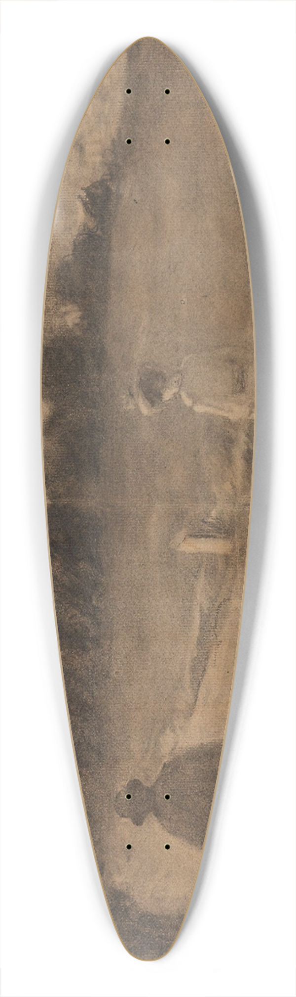 Gustav Wentzel - Landscape with a Man and a Woman 39.3 inch art pintail longboard deck