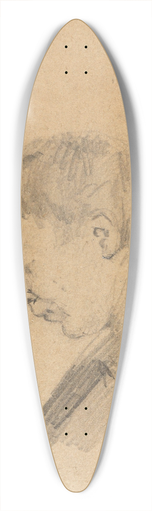 Gustav Wentzel - Young Man in Profile 39.3 inch art pintail longboard deck