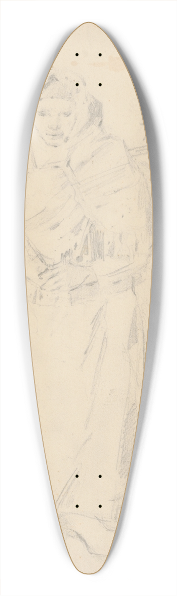 Gustv Mall - Old Woman with a Hamper (Study of a Woman Carrying Twigs) 39.3 inch art pintail longboard deck
