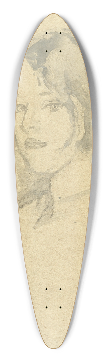 Gwen John - Young Girl with Bobbed Hair 39.3 inch art pintail longboard deck
