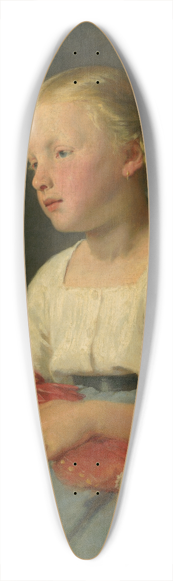 Gyula Benczr - Little Girl with a Doll 39.3 inch art pintail longboard deck