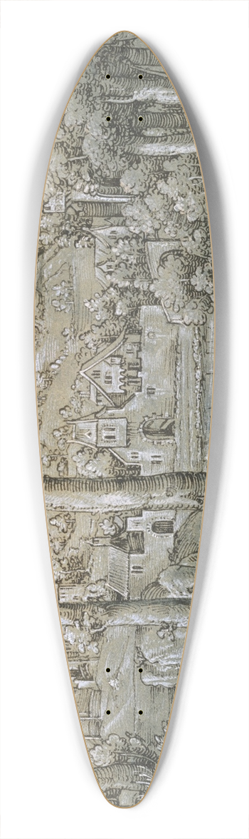 Hanns Lautensack - Imaginary Landscape 39.3 inch art pintail longboard deck