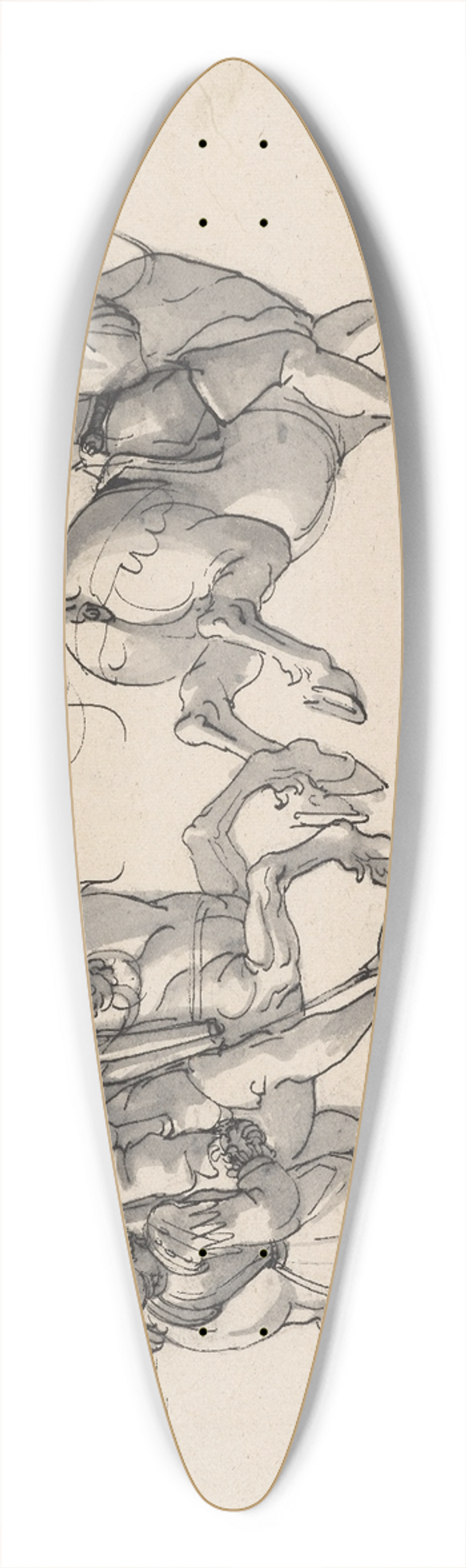 Hans Bock the Elder - Der Abschied der Kavaliere 39.3 inch art pintail longboard deck