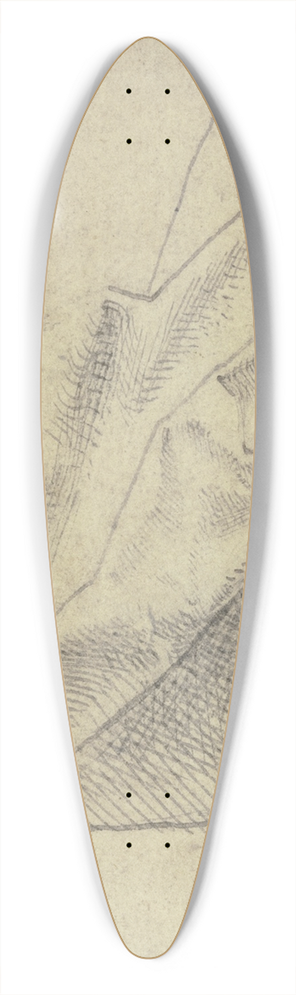 Hans Brosamer - Study of folds 39.3 inch art pintail longboard deck