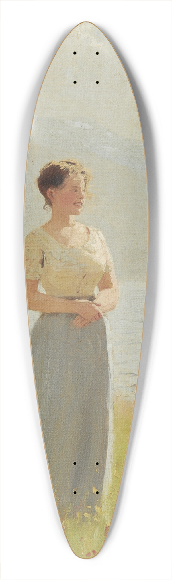 Hans Dahl - Girl Beside A Fjord 39.3 inch art pintail longboard deck