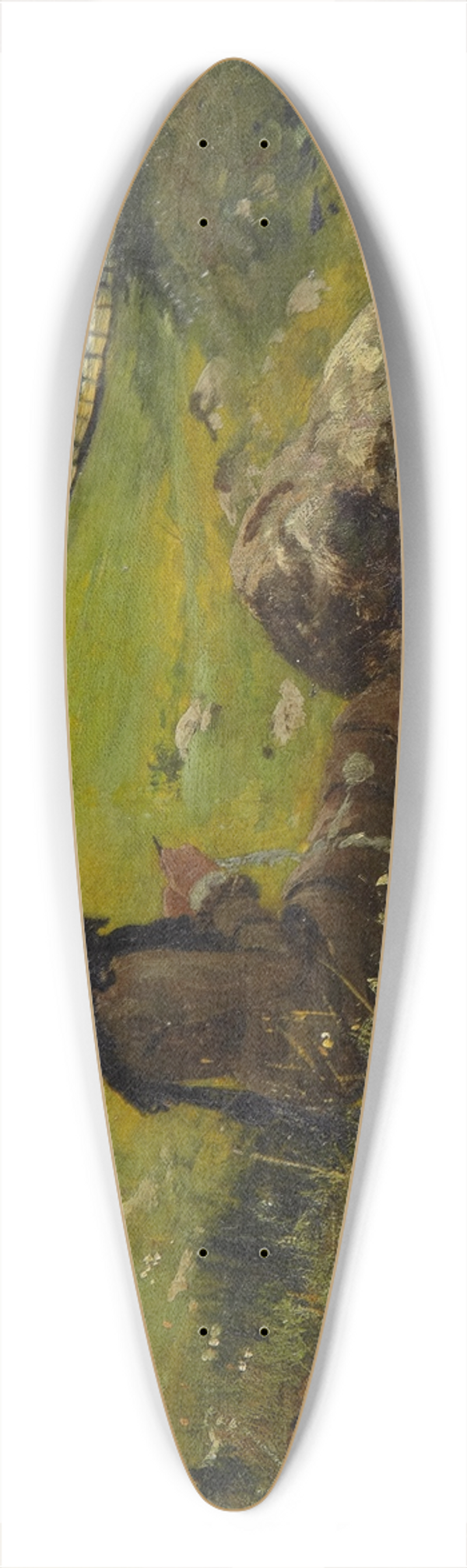 Hans Dahl - Girl In A Field Knitting 39.3 inch art pintail longboard deck