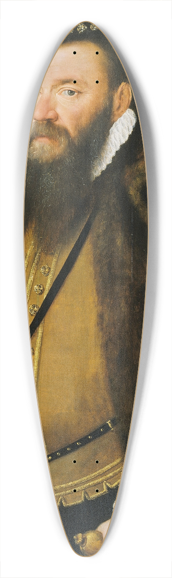 Hans Eworth - Portrait of a Gentleman of the Selwyn Family 39.3 inch art pintail longboard deck