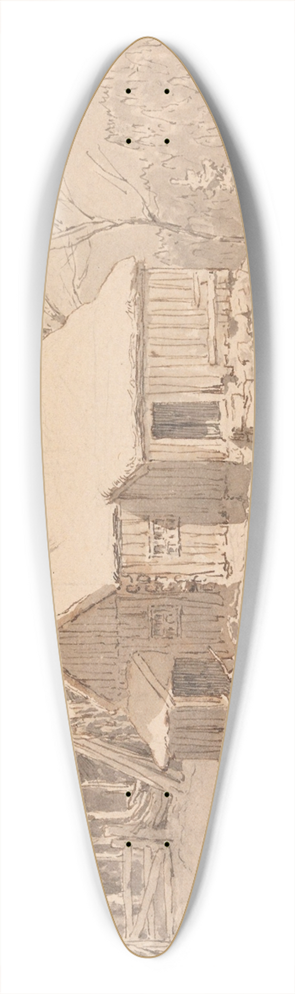 Hans Gude - Berthe Tuppenhaug 39.3 inch art pintail longboard deck