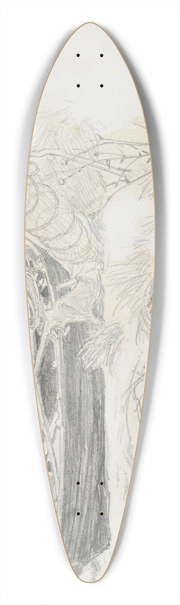 Hans Gude - Fiskebt p stranden, Ghren 39.3 inch art pintail longboard deck