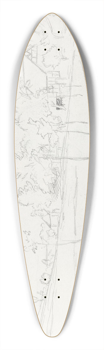 Hans Gude - Fra Bad Sachsa 39.3 inch art pintail longboard deck