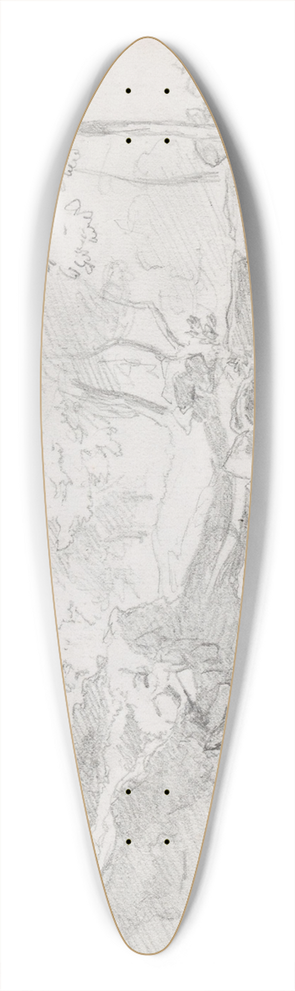 Hans Gude - Fra Unterwasser 39.3 inch art pintail longboard deck