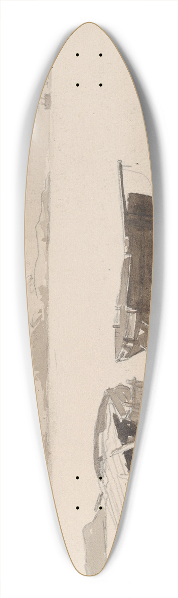Hans Gude - Fra Vrengen 39.3 inch art pintail longboard deck
