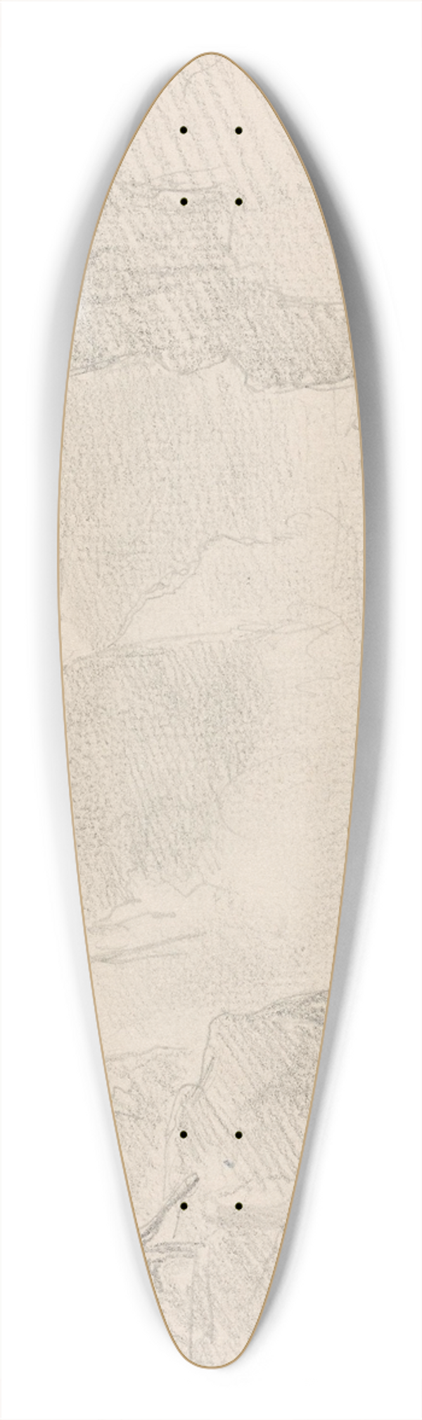 Hans Gude - Landskap med foss og bygning 39.3 inch art pintail longboard deck