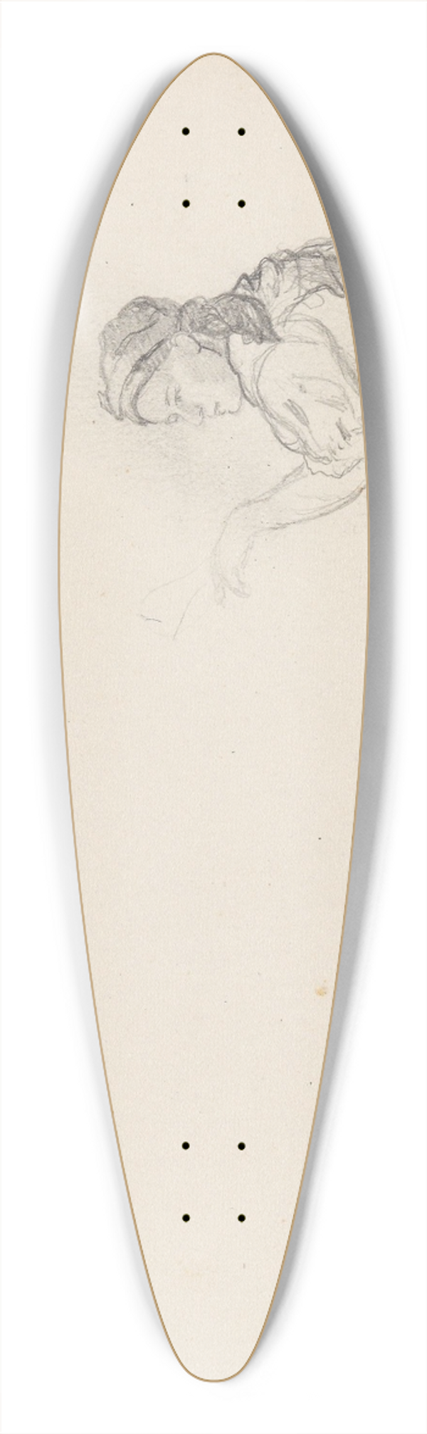 Hans Gude - Liggende kvinnefigur 39.3 inch art pintail longboard deck