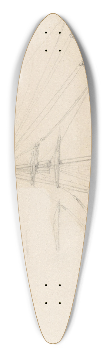 Hans Gude - Seilskip 39.3 inch art pintail longboard deck