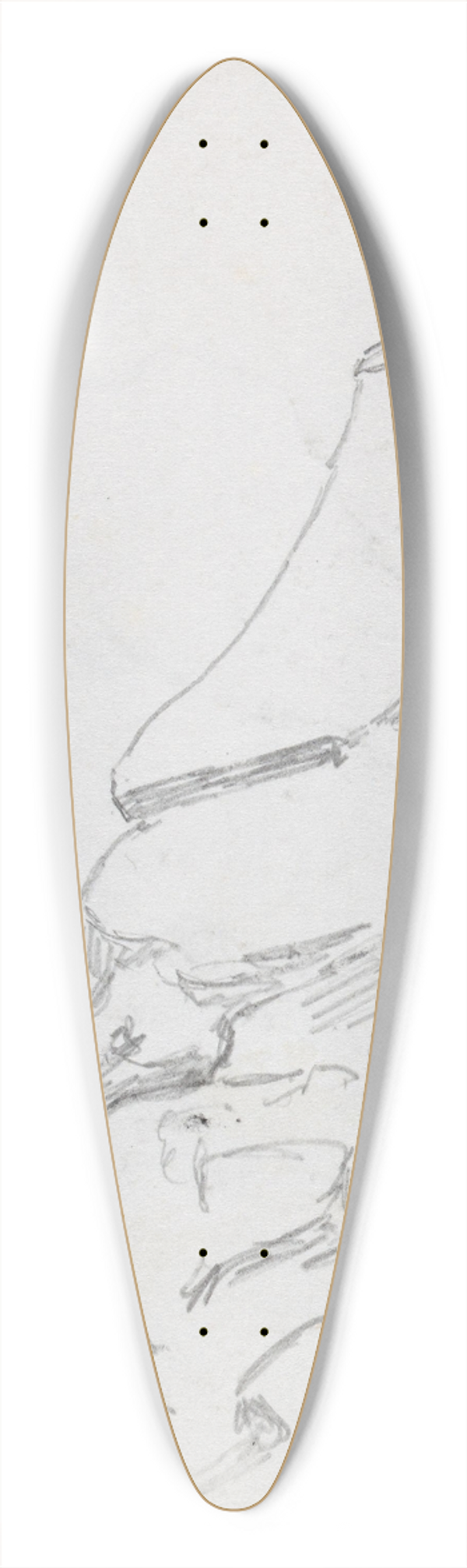 Hans Gude - Stor stein 39.3 inch art pintail longboard deck