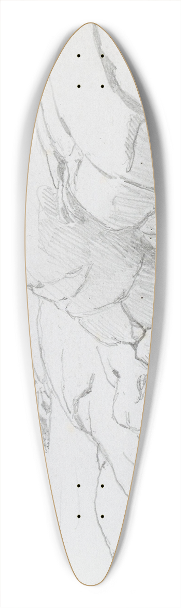Hans Gude - Svaberg 39.3 inch art pintail longboard deck