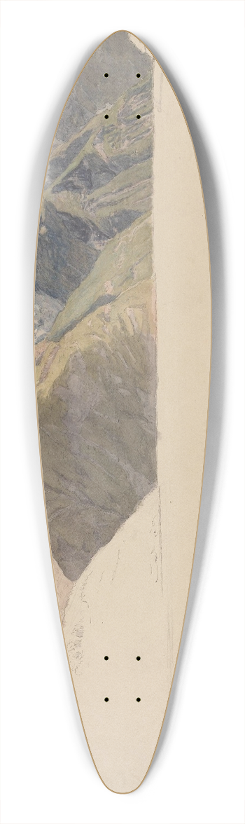 Hans Gude - The Mountain Bleia by Sognefjorden 39.3 inch art pintail longboard deck