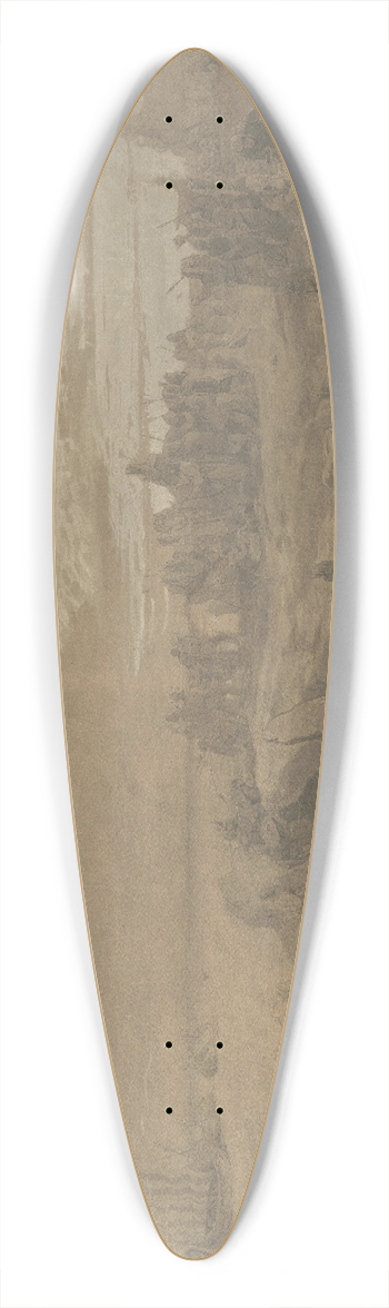 Hans Gude - Vikings setting up a Memorial Stone to the Fallen 39.3 inch art pintail longboard deck
