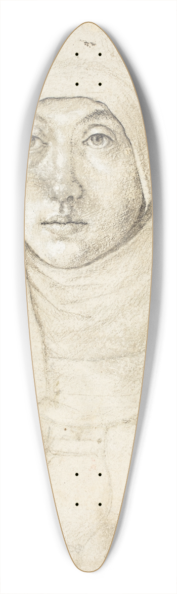 Hans Holbein The Elder - Portrait of a Woman (recto) 39.3 inch art pintail longboard deck