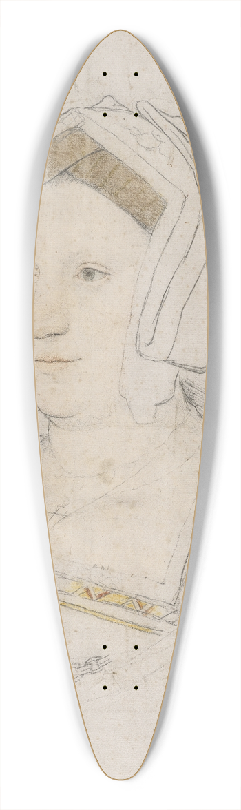 Hans Holbein The Younger - Portrait of an unknown Englishwoman 39.3 inch art pintail longboard deck