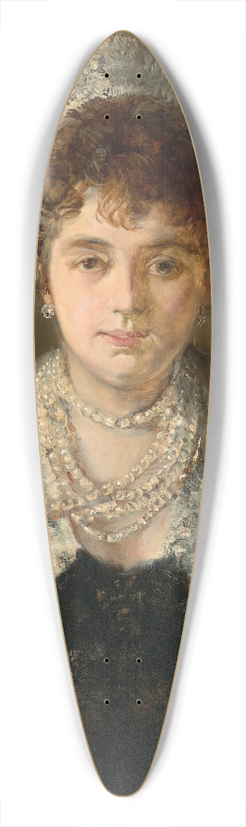 Hans Makart - Portrait of a Lady with a Pearl Necklace 39.3 inch art pintail longboard deck