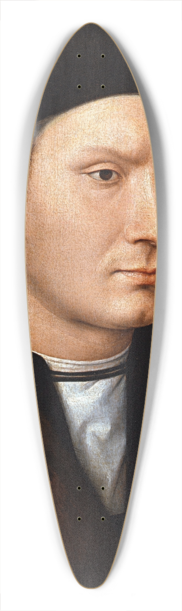 Hans Memling - Portrait of an unknown Man 39.3 inch art pintail longboard deck