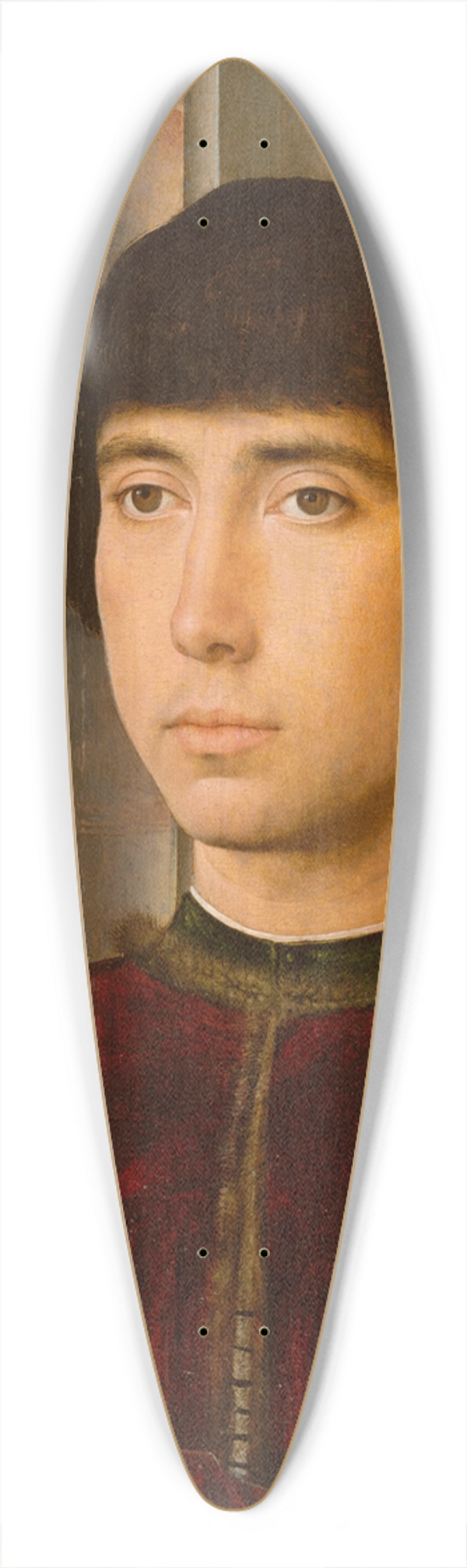 Hans Memling - Portrait of a Young Man 39.3 inch art pintail longboard deck