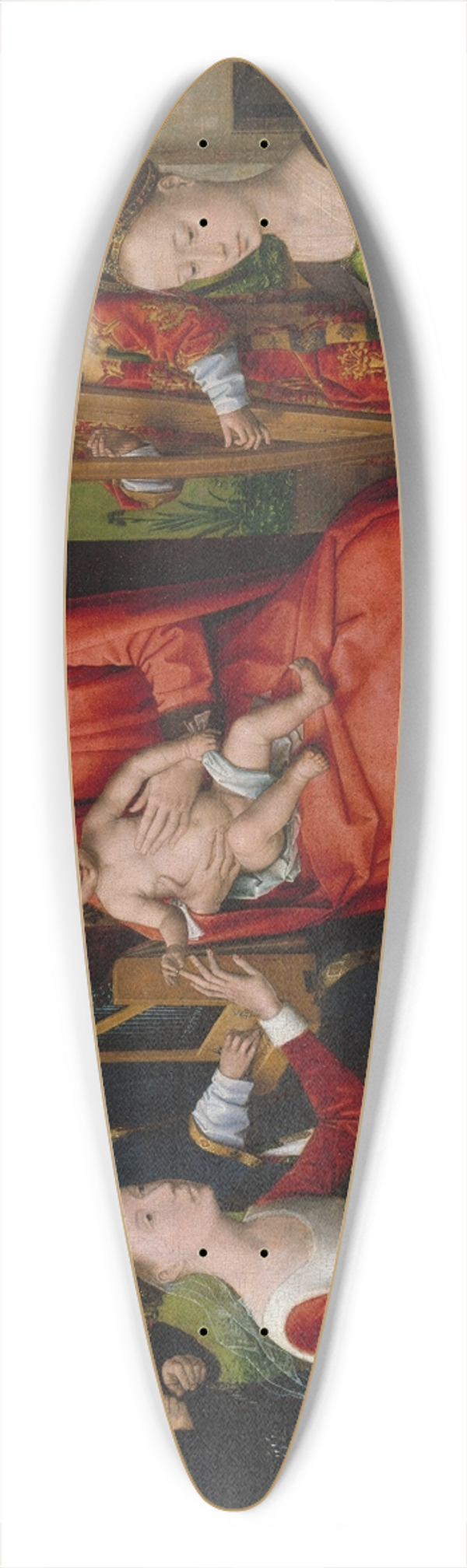 Hans Memling - Virgin and Child with Saints Catherine of Alexandria and Barbara 39.3 inch art pintail longboard deck