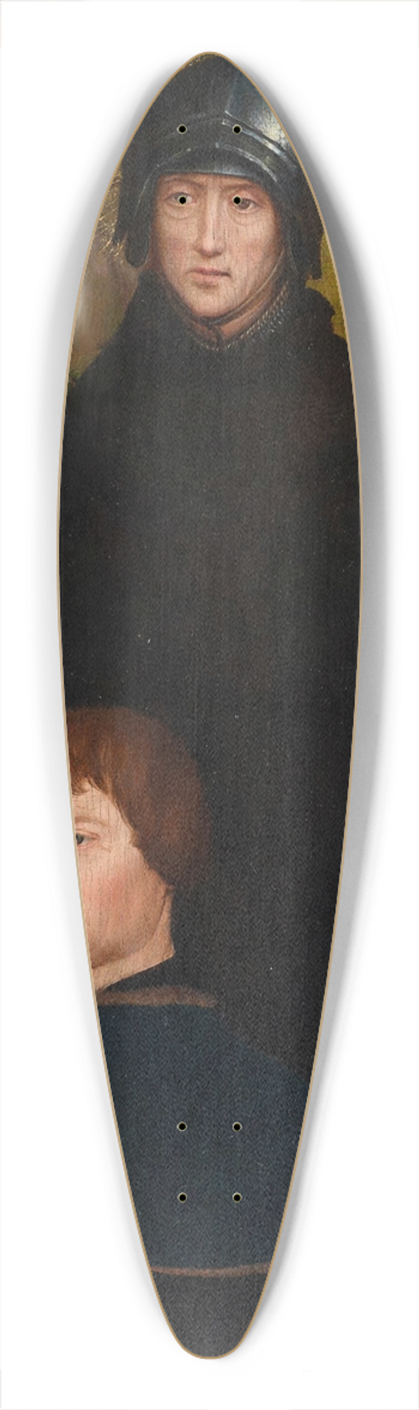 Hans Memling - Young Man at Prayer with St. William of Maleval 39.3 inch art pintail longboard deck