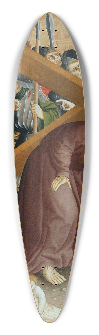 Hans Multscher - Jesus Christ Bearing the Cross; The Wings of the Wurzach Altar (lower left) 39.3 inch art pintail longboard deck
