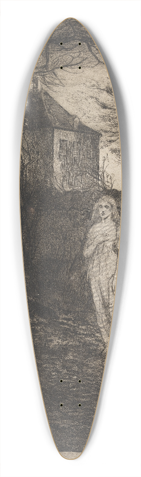 Hans Nikolaj Hansen - Huset i Skipperalleen 39.3 inch art pintail longboard deck