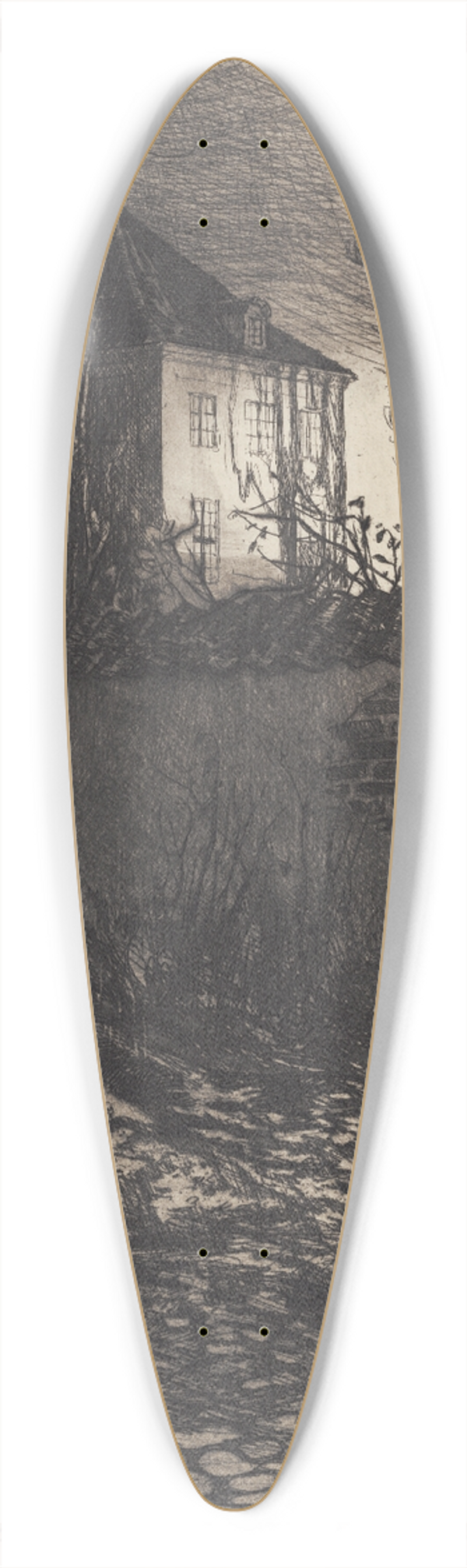 Hans Nikolaj Hansen - Huset i Skipperalleen 39.3 inch art pintail longboard deck