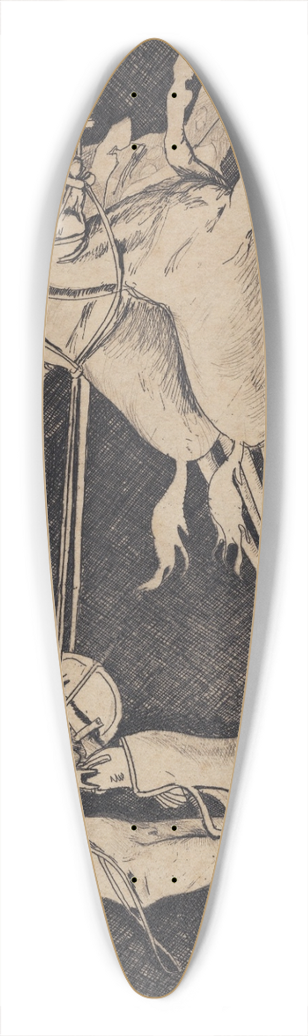 Hans Nikolaj Hansen - Quadriga 39.3 inch art pintail longboard deck