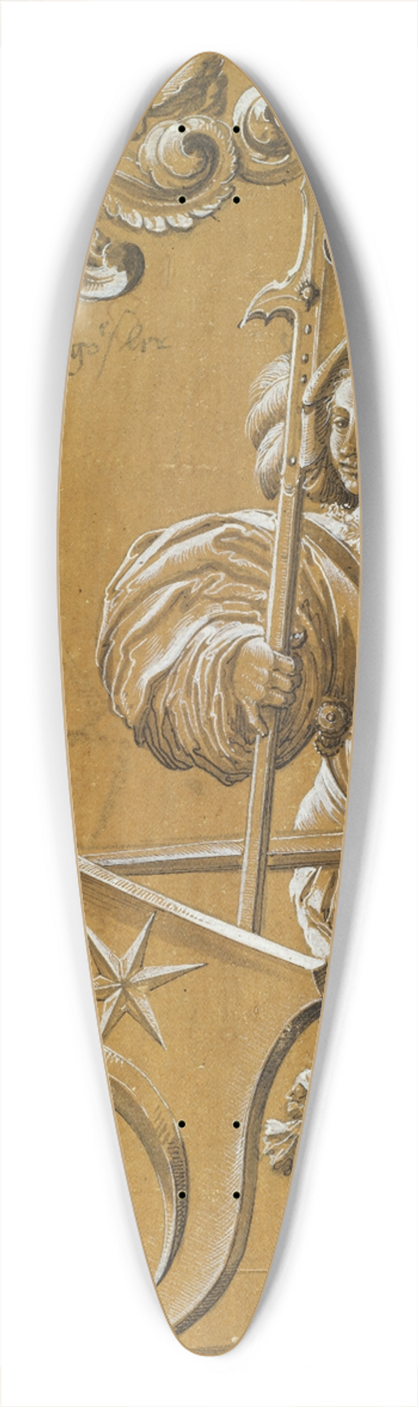 Hans Rudolf Manuel - Scheibenriss mit Schildhalter und dem Wappen Jenner 39.3 inch art pintail longboard deck