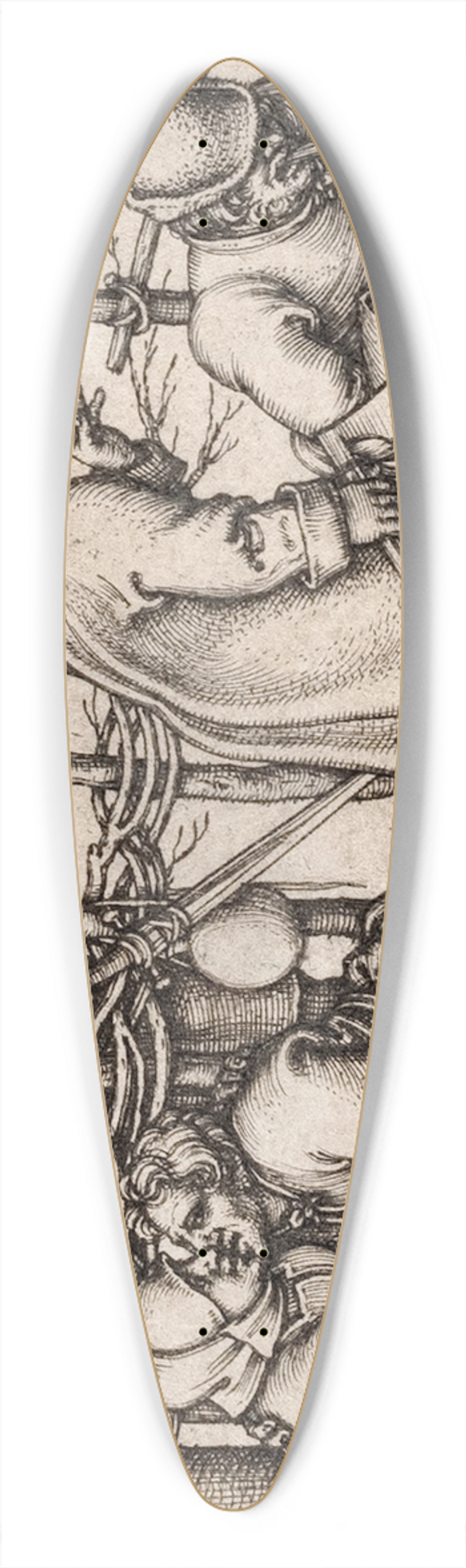 Hans Sebald Beham - The Peasants Feast 39.3 inch art pintail longboard deck