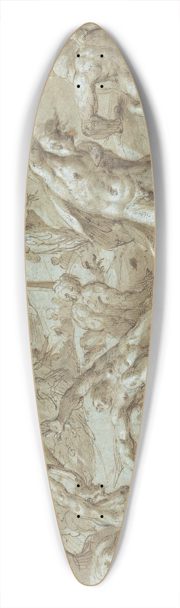 Hans Speckaert - The Brazen Serpent 39.3 inch art pintail longboard deck
