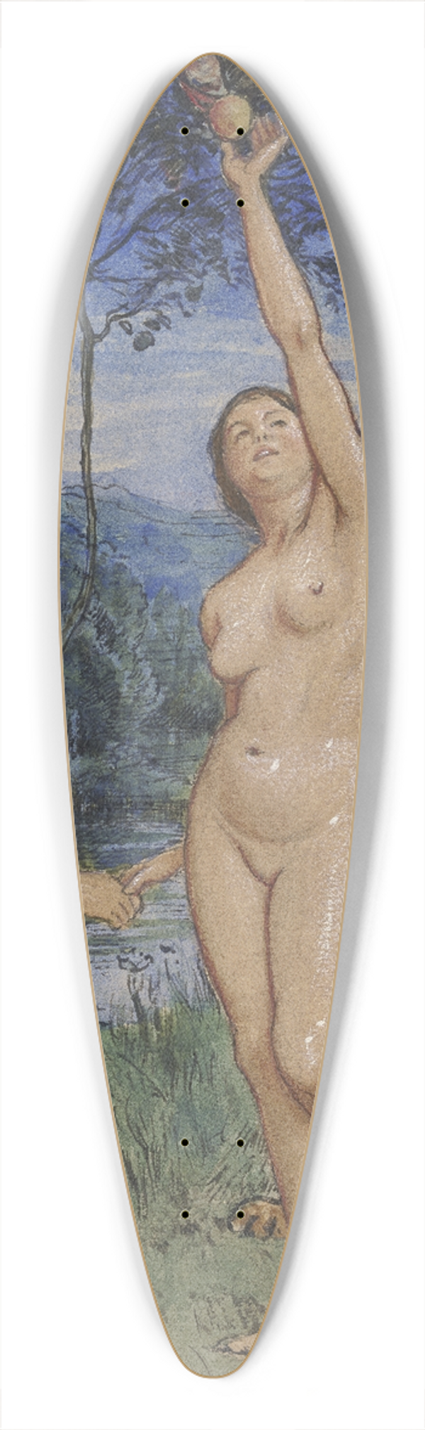 Hans Thoma - Adam and Eve 39.3 inch art pintail longboard deck