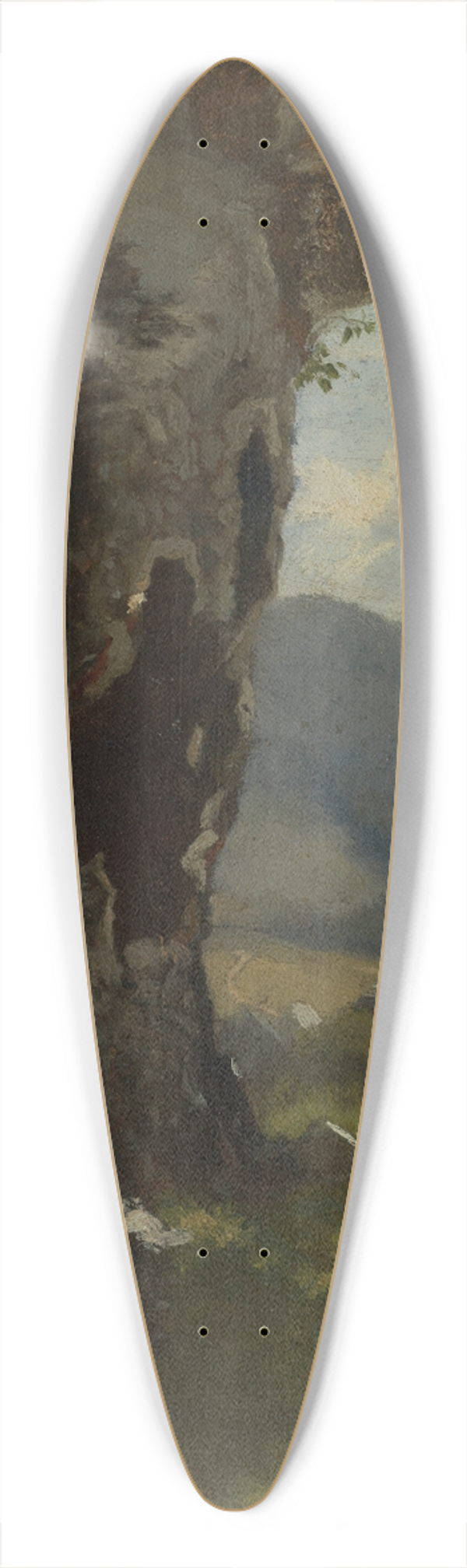 Hans Thoma - Alter Baumstamm mit Blick ins Tal 39.3 inch art pintail longboard deck